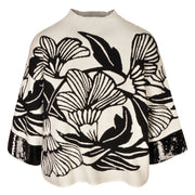 Sequin flower knit top