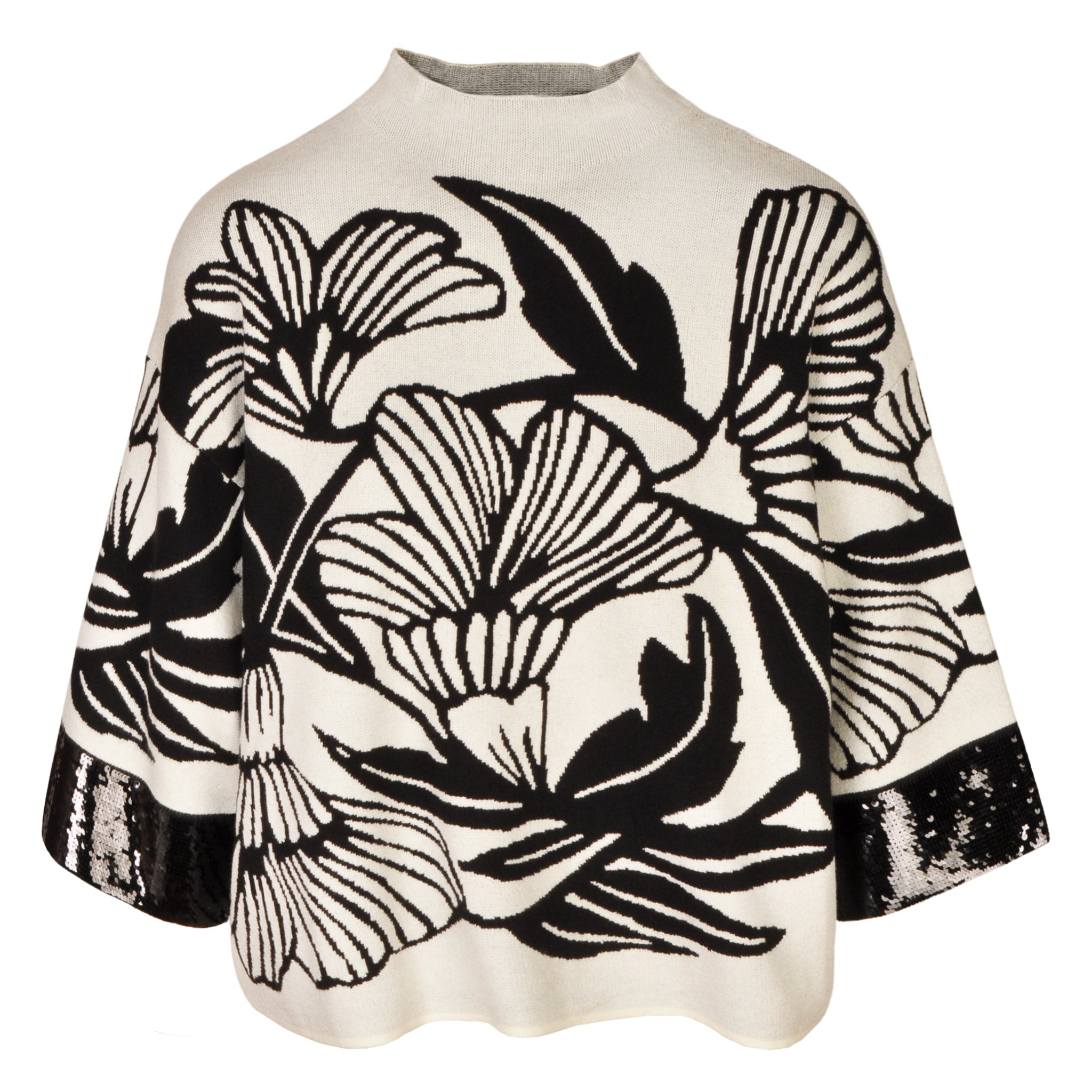 Sequin flower knit top