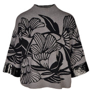Sequin flower knit top