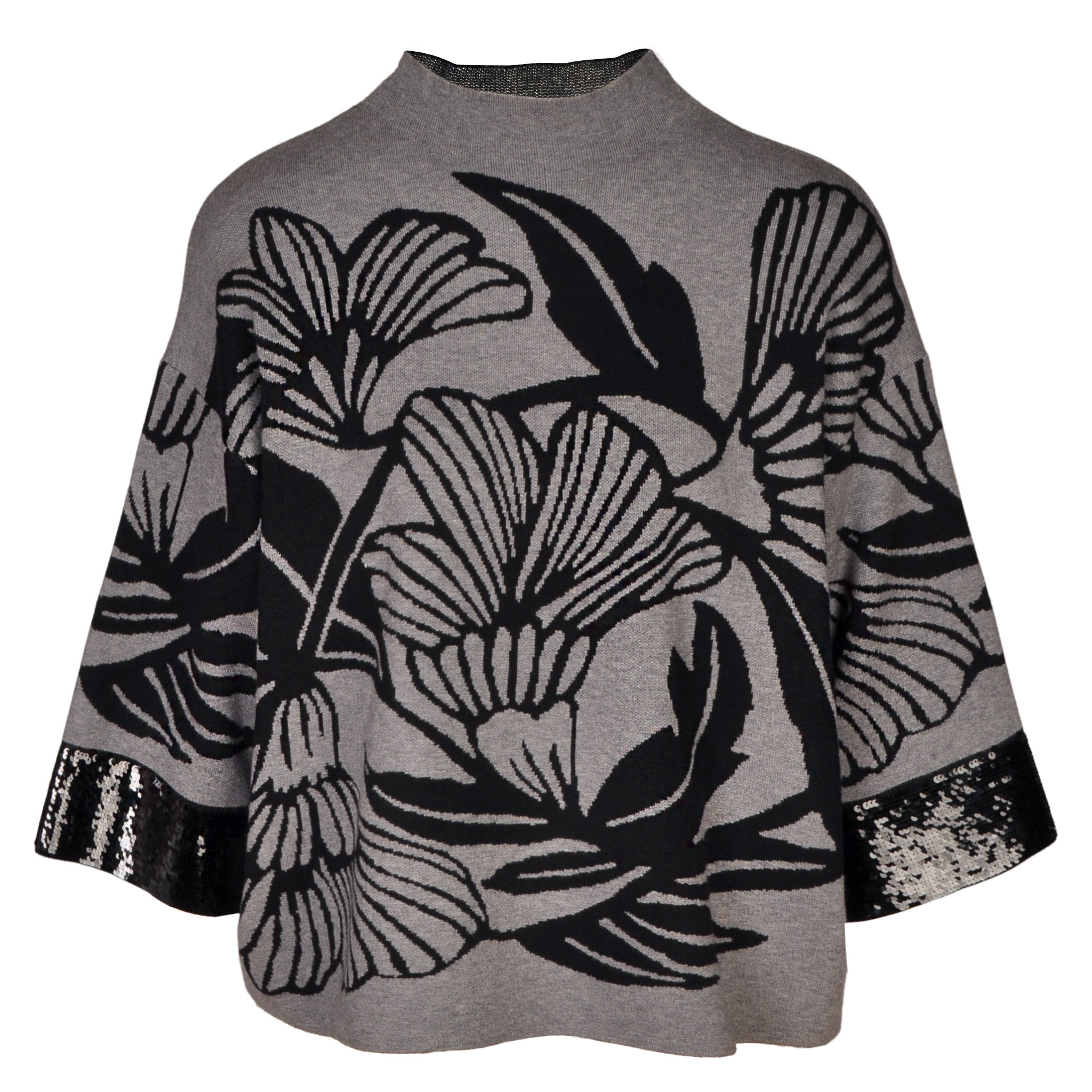 Sequin flower knit top