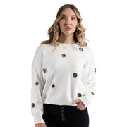Eyelet detail knit top