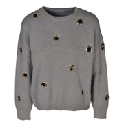 Eyelet detail knit top