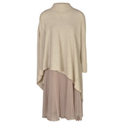 Poloneck pointy knit mesh dress