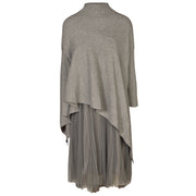 Poloneck pointy knit mesh dress