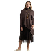 Poloneck pointy knit mesh dress