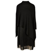 Poloneck pointy knit mesh dress