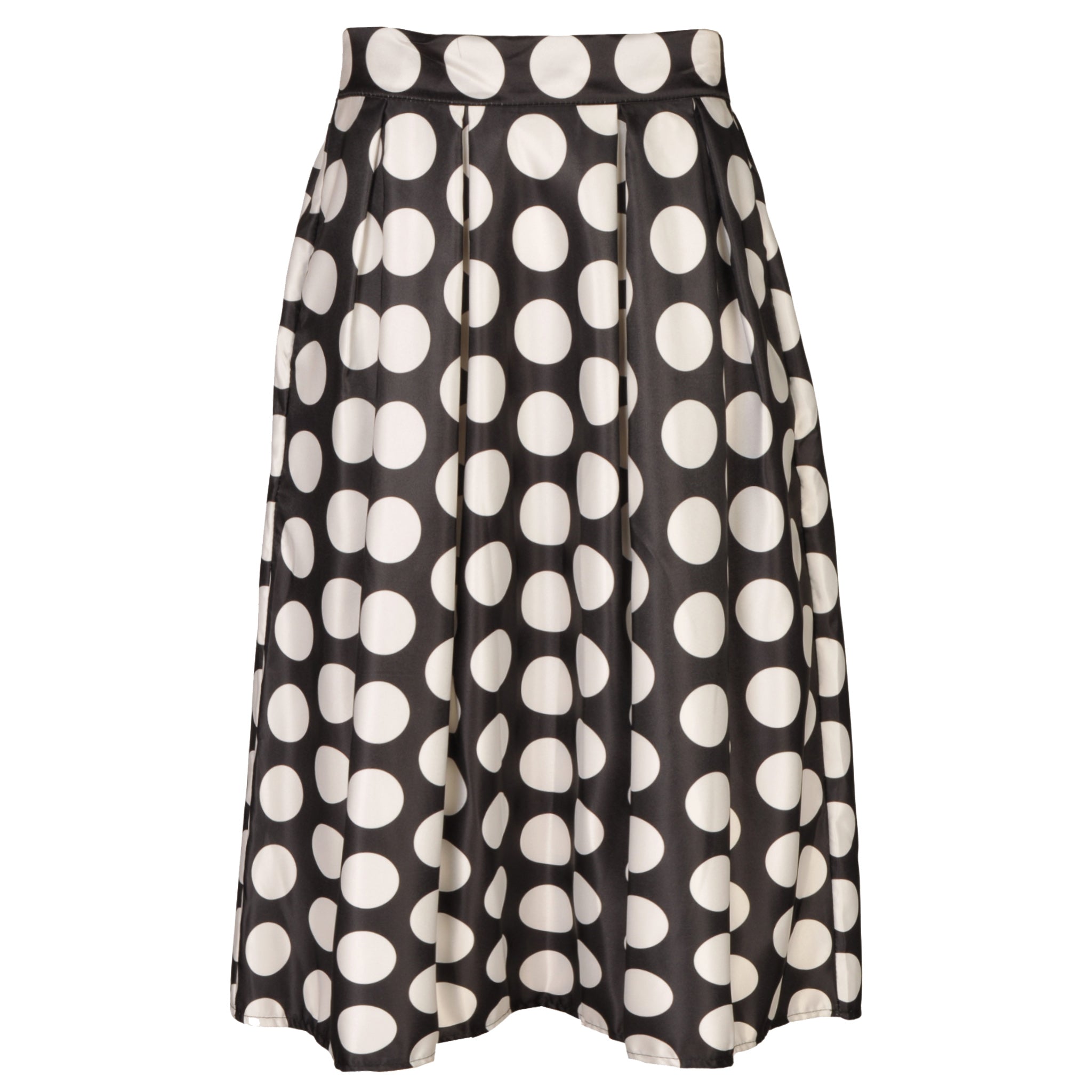 Polka dot pleated skirt