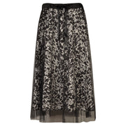 Leopard print layered mesh skirt