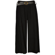 Belted corduroy wide leg pants