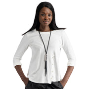 Asymmetrical button silky patch panel top