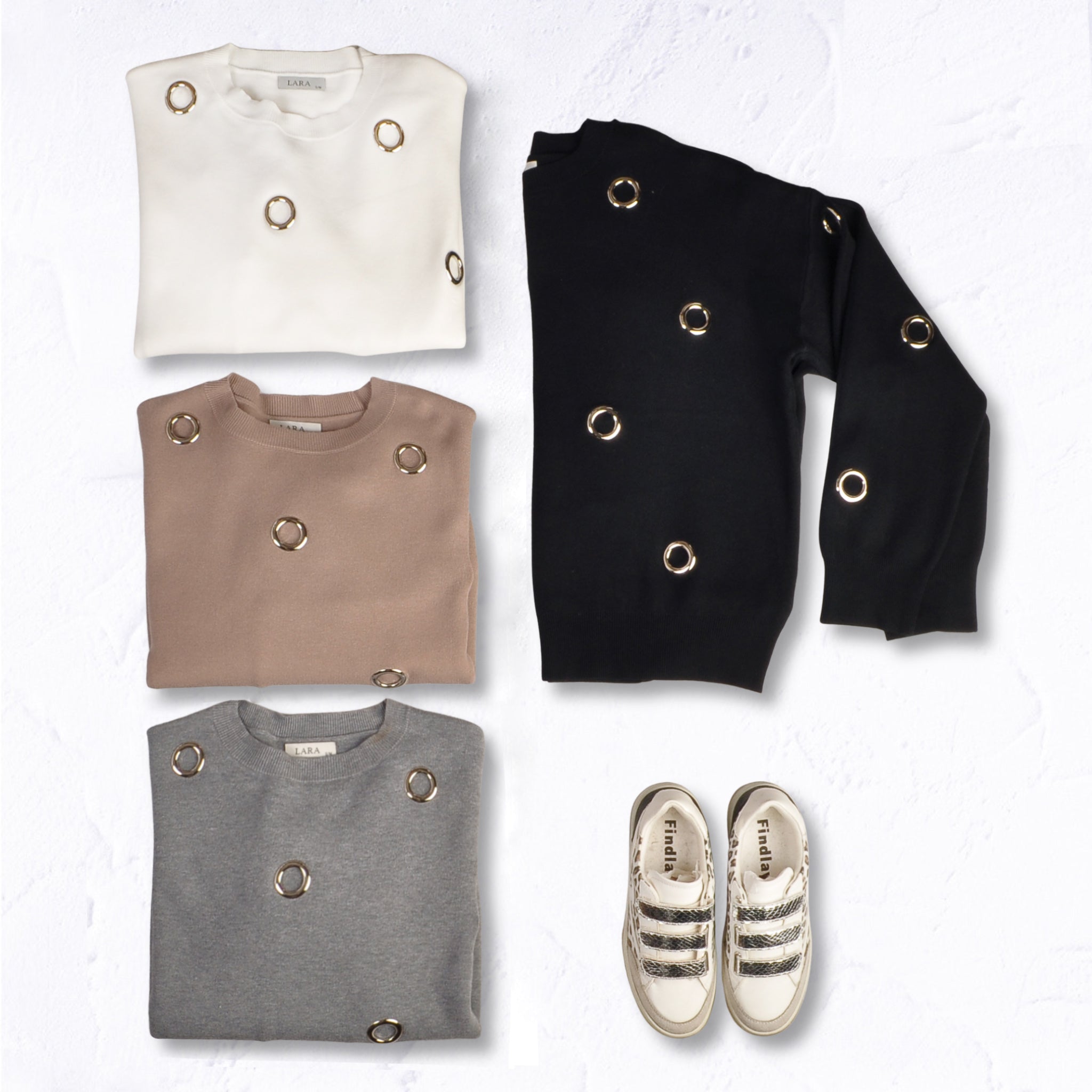 Eyelet detail knit top