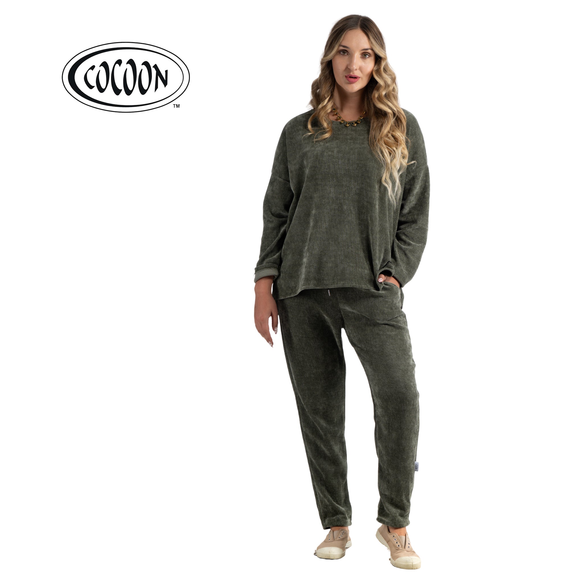 Drawstring chenille pants