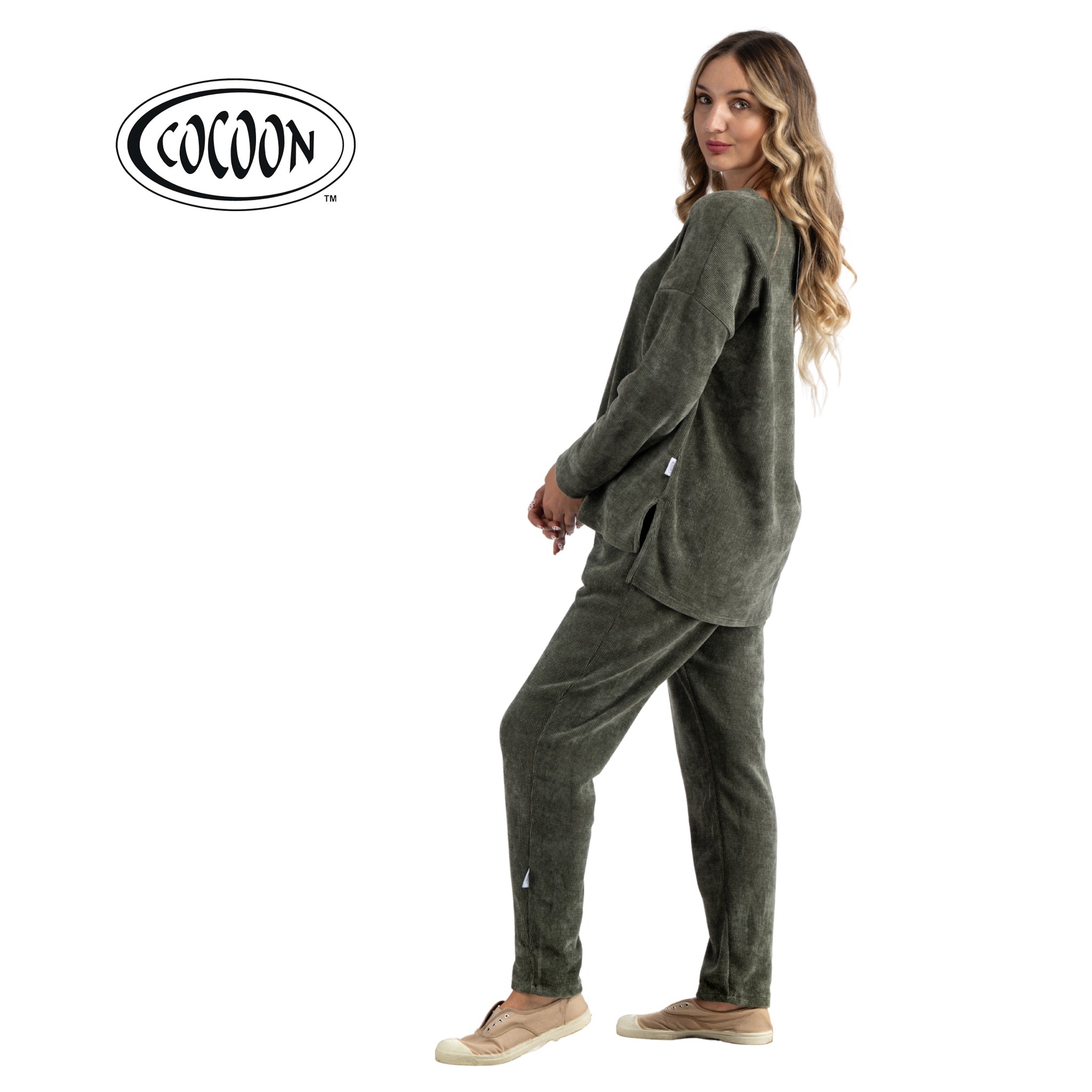 Drawstring chenille pants