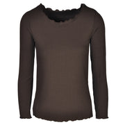 Frilled edge ribbed top