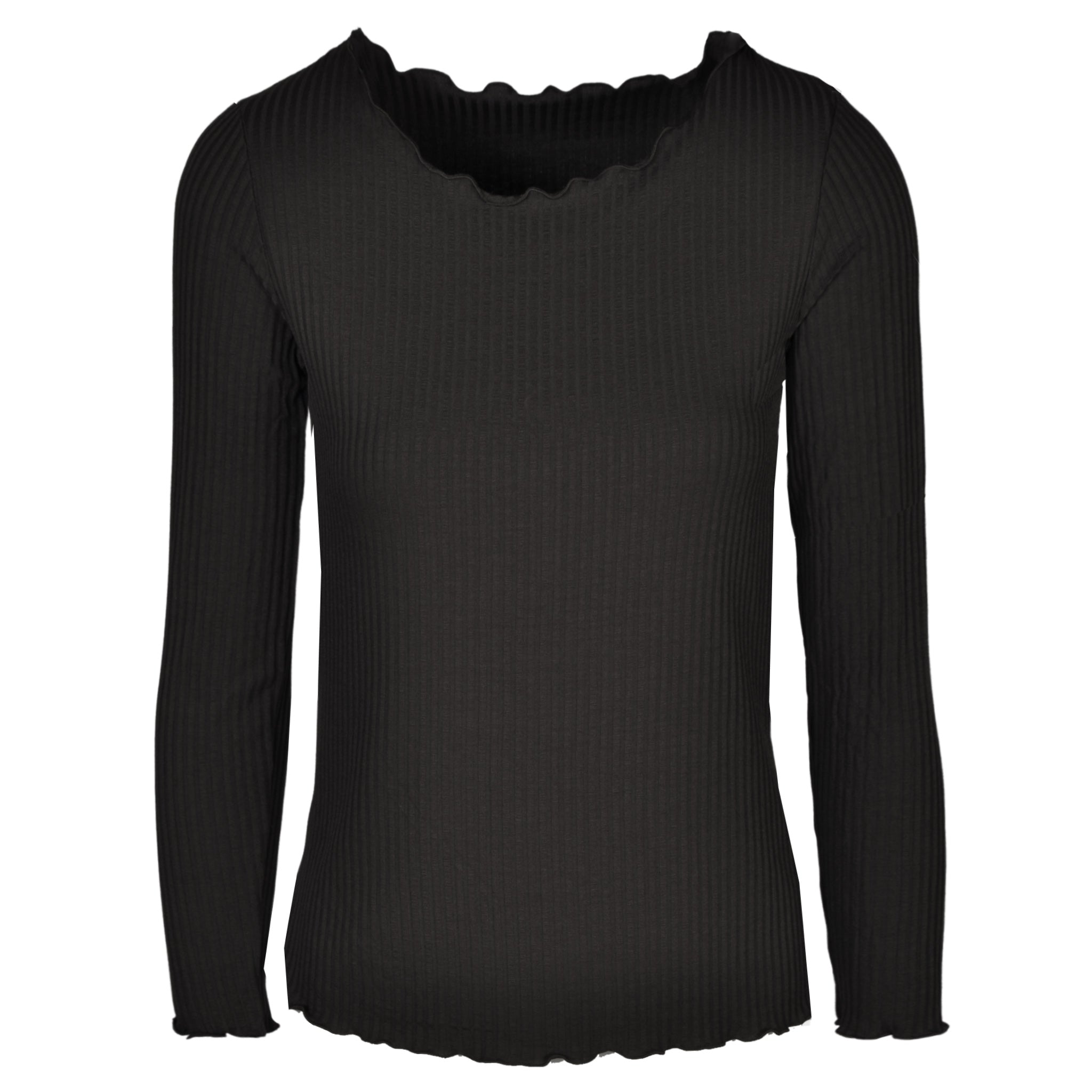 Frilled edge ribbed top