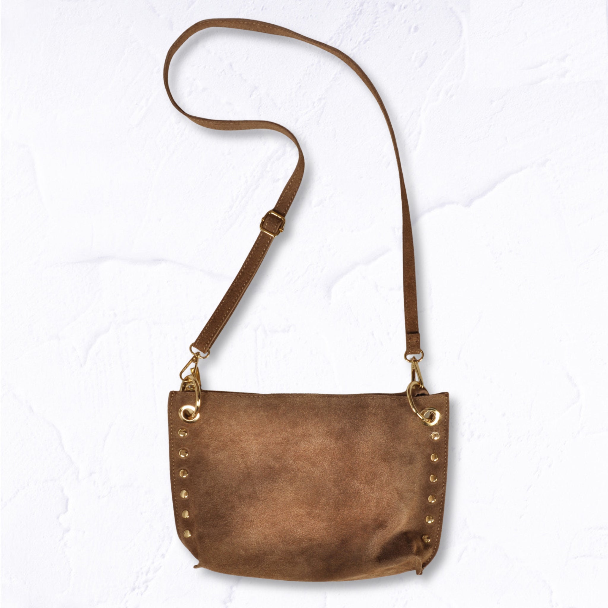 Genuine leather suede detail bag