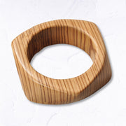 Geometric stripe print wooden bracelet