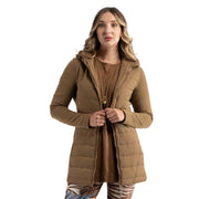 2-Textured hooded puffer jacket
