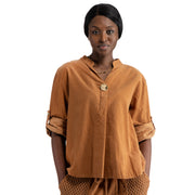 Gold button detail corduroy top