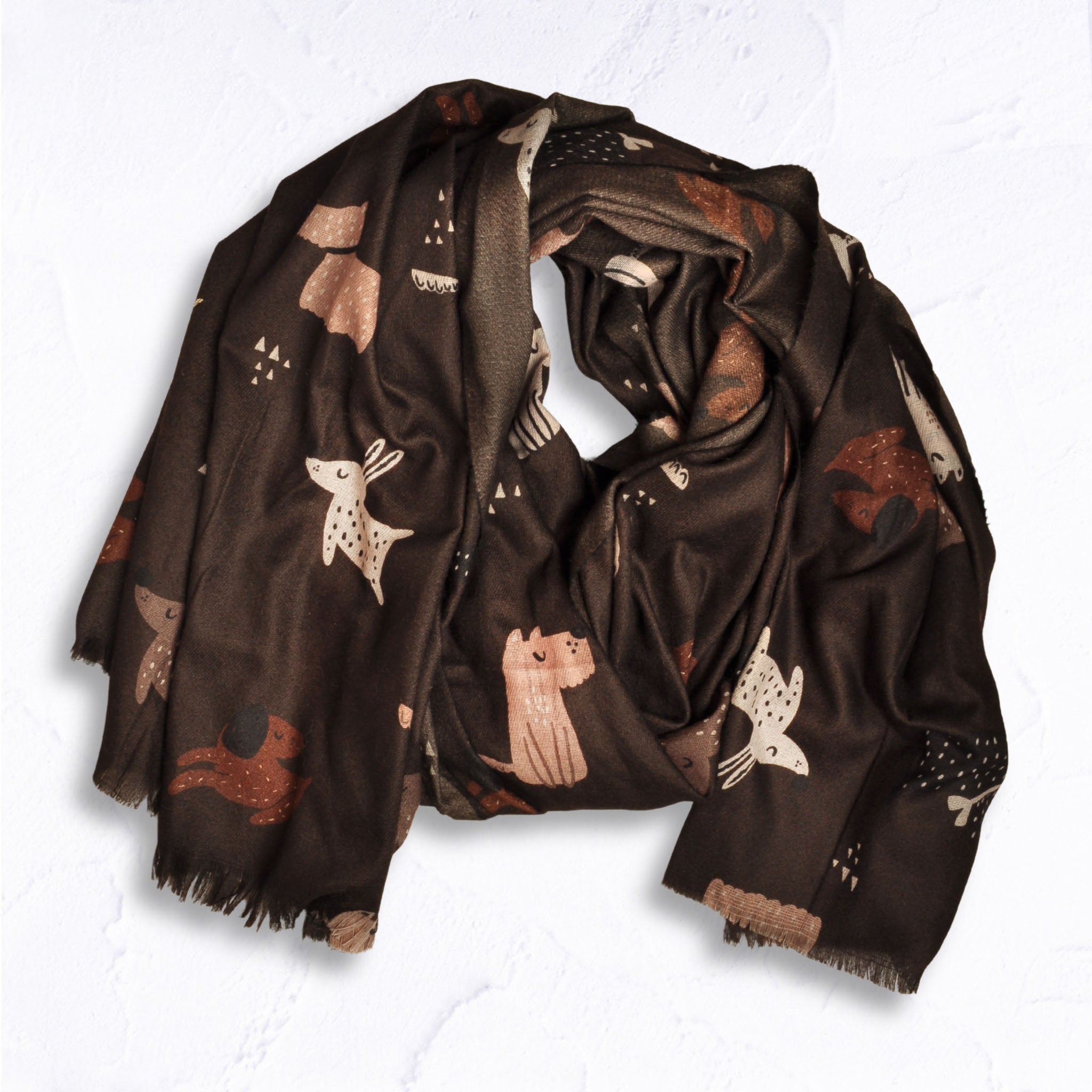 Multi dog print scarf
