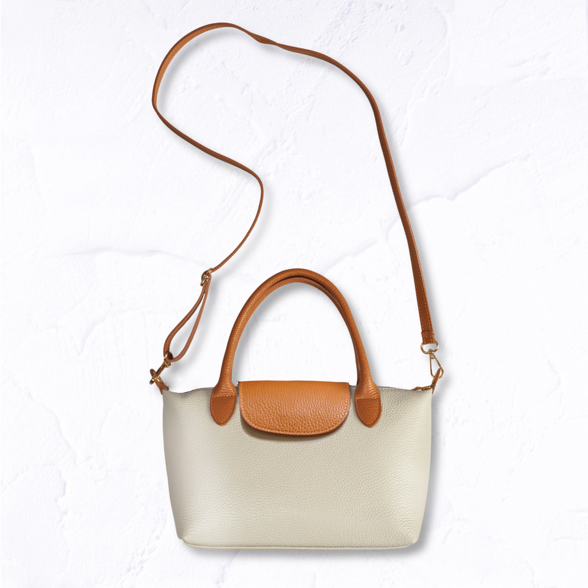 Genuine leather 2-tone bag