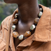 Resin shape beaded choker