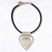 Double heart pendant necklace