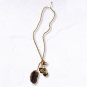 Heart and fur pendant necklace