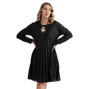 Diamante stud pleated dress