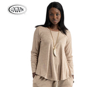 Cocoon melange knit swing top