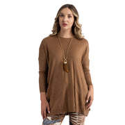 Button detail oversized knit top
