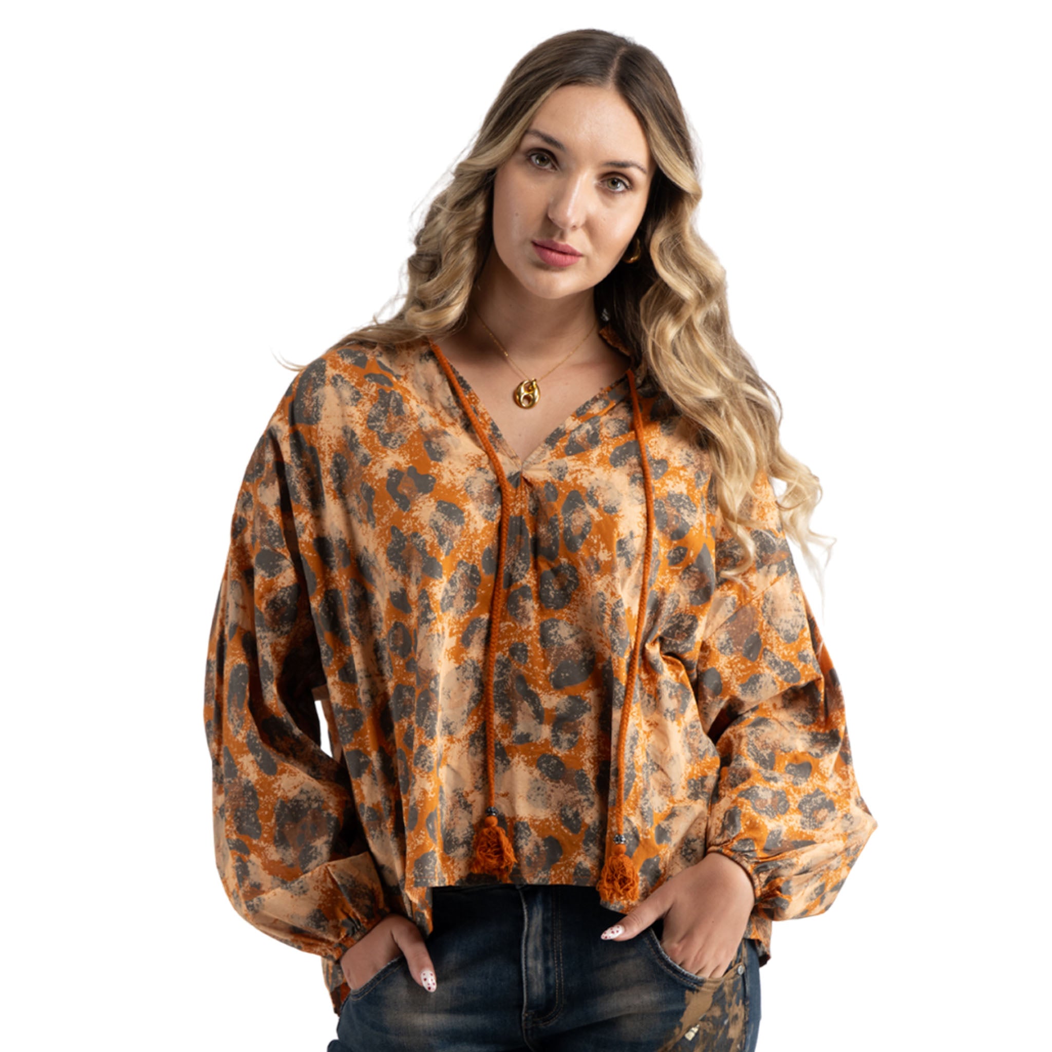 Speckled animal print top