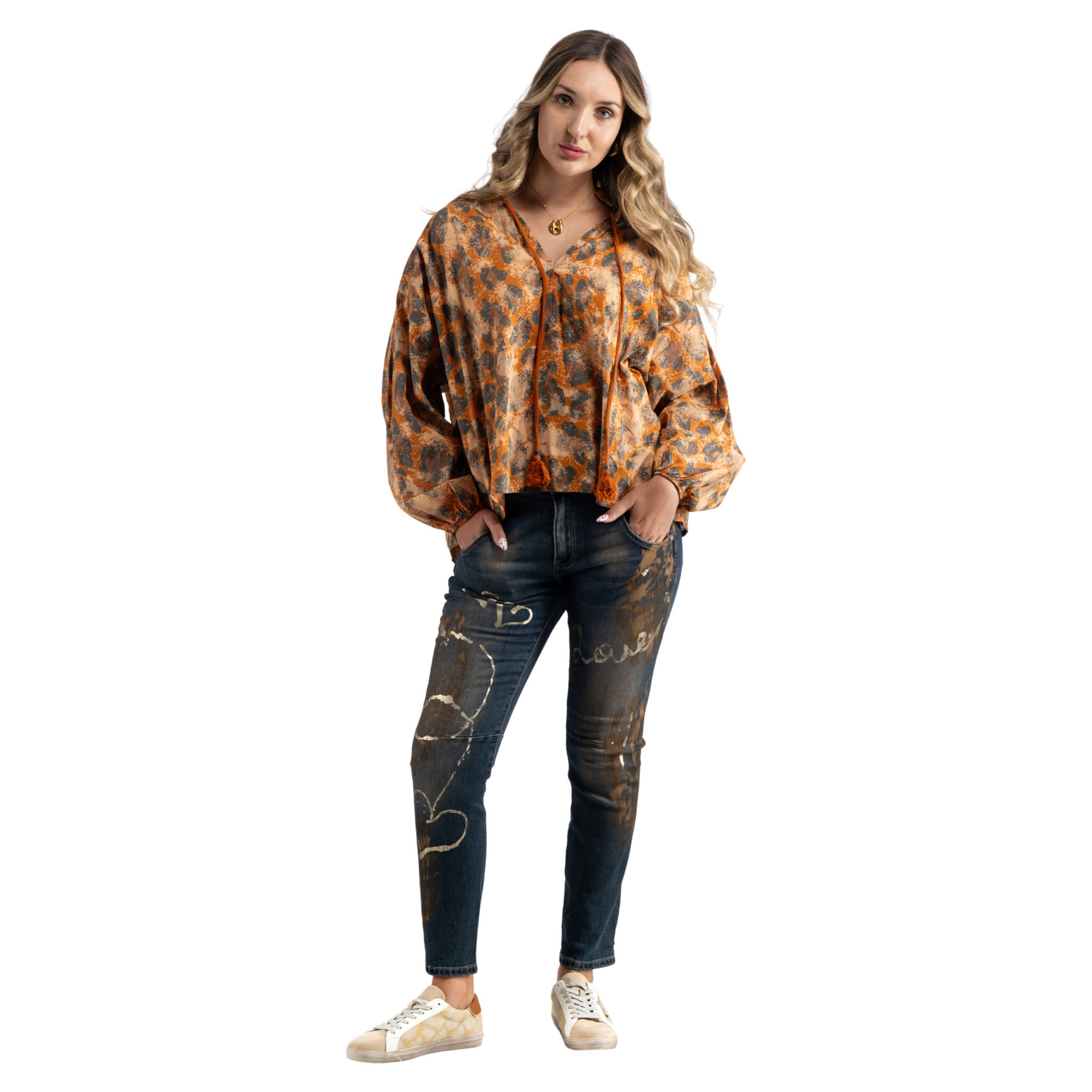 Speckled animal print top