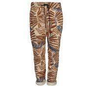 Multi leaf print pants