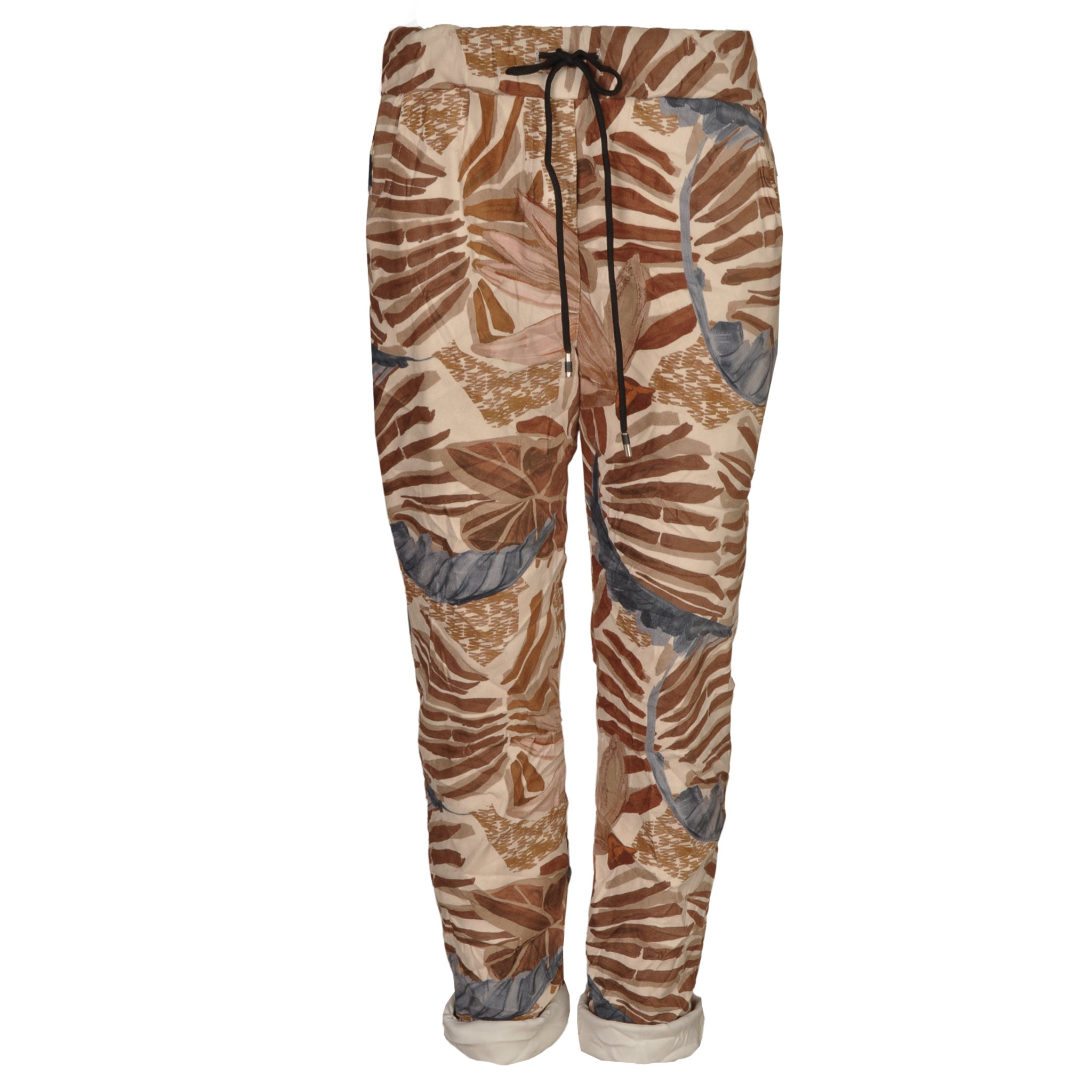 Multi leaf print pants