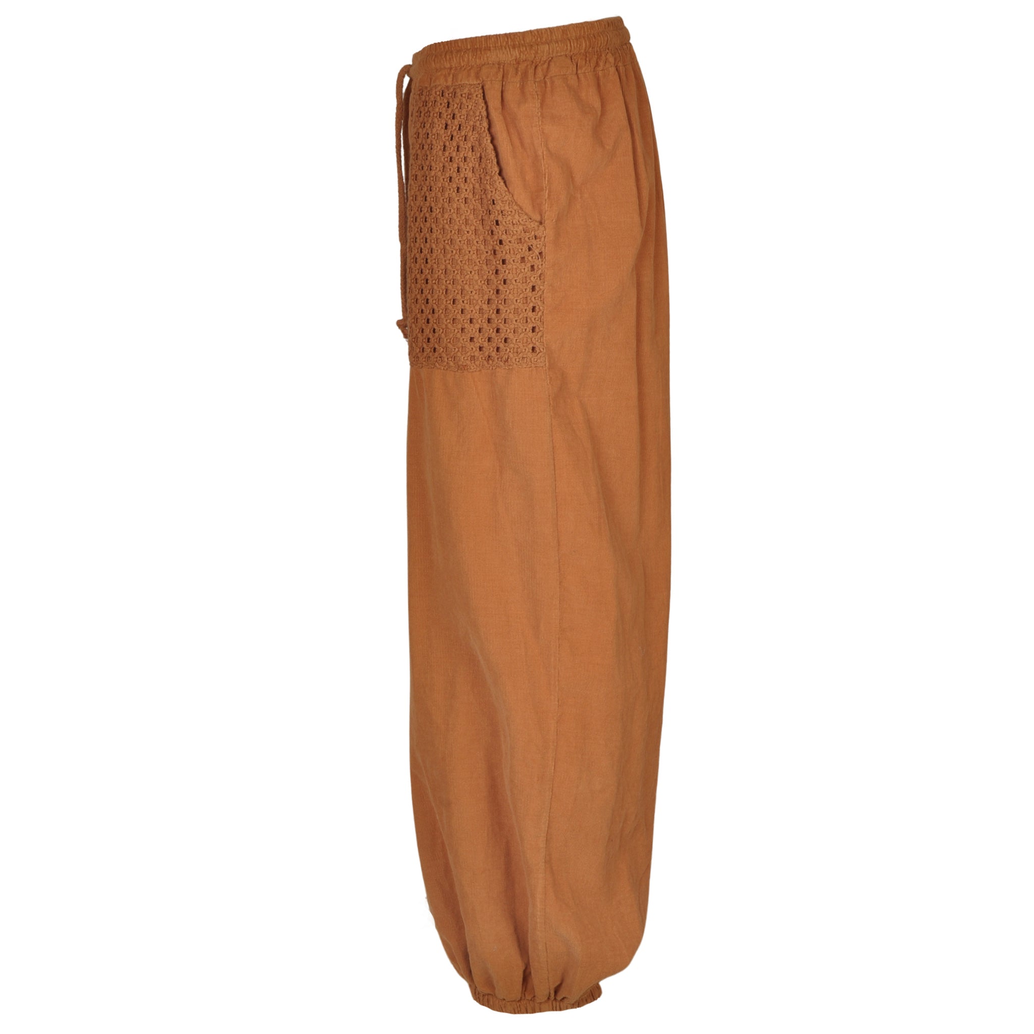 Crochet pocket corduroy pants