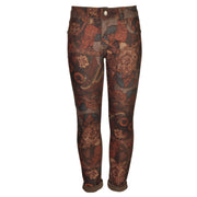 Pattern print reversible pants