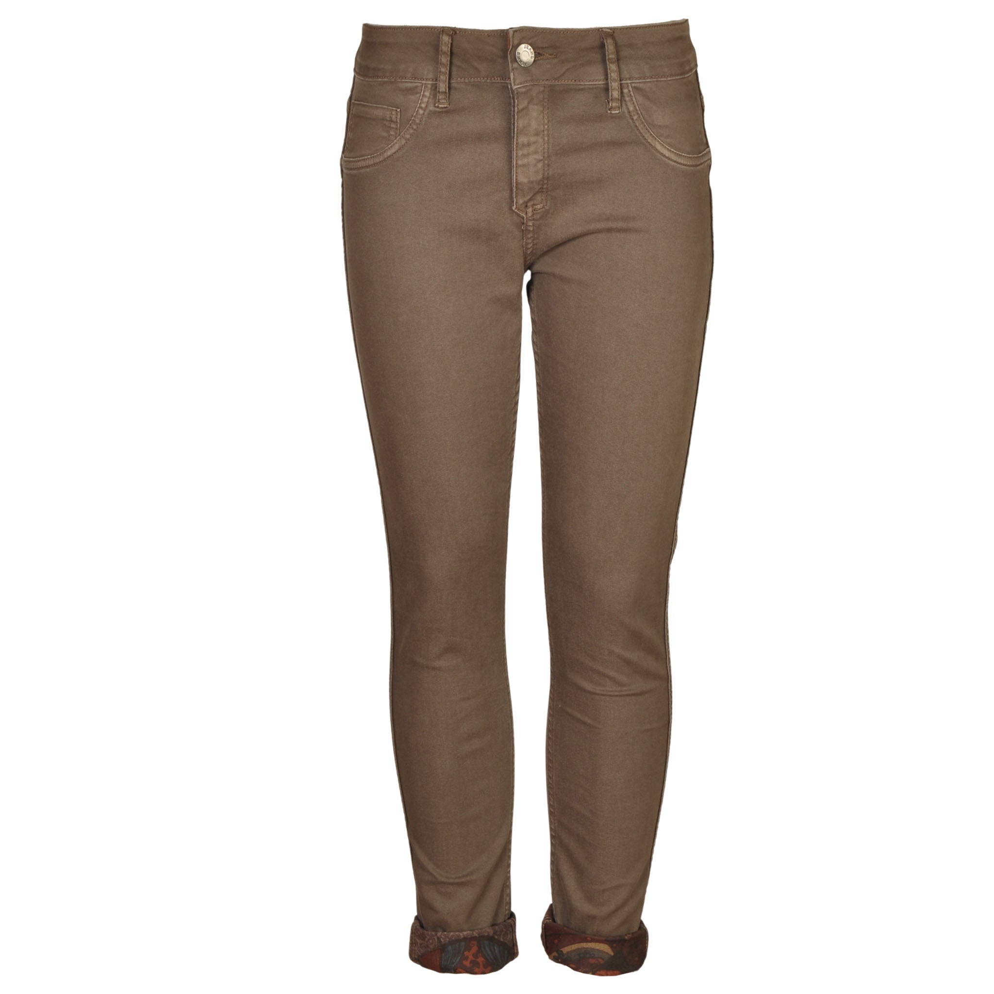 Pattern print reversible pants