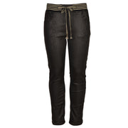 Lurex waistband coated pants