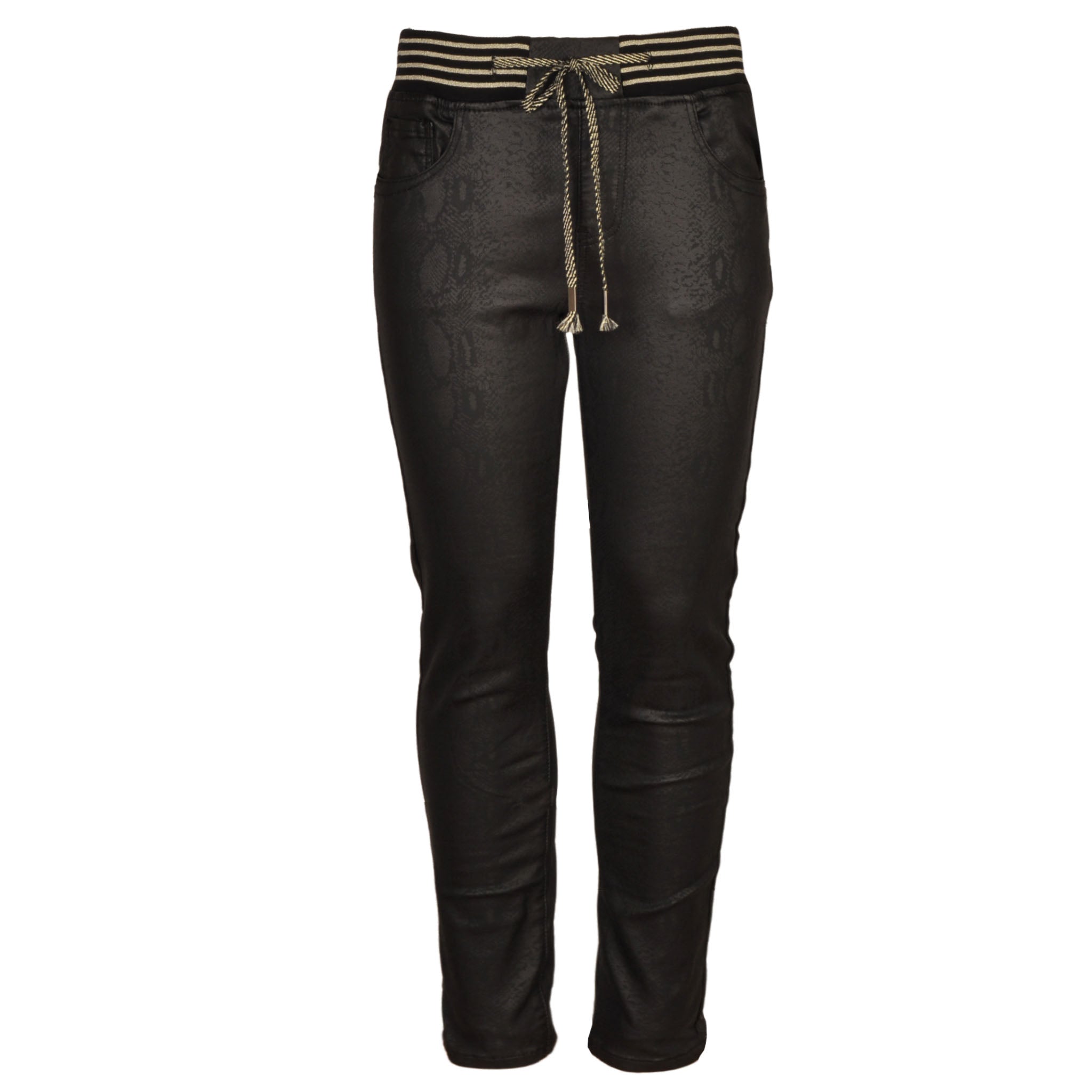 Lurex waistband coated pants