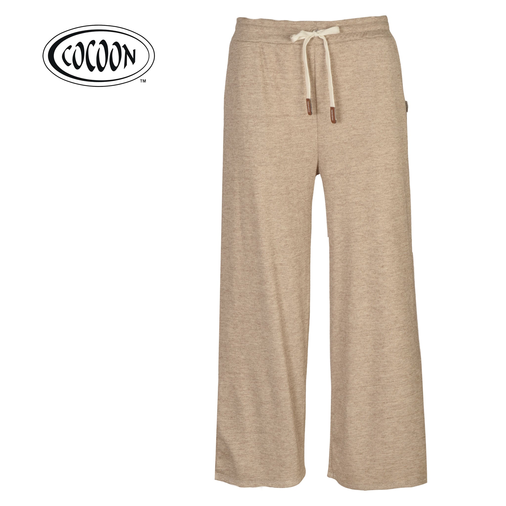 Cocoon melange knit wide leg pants