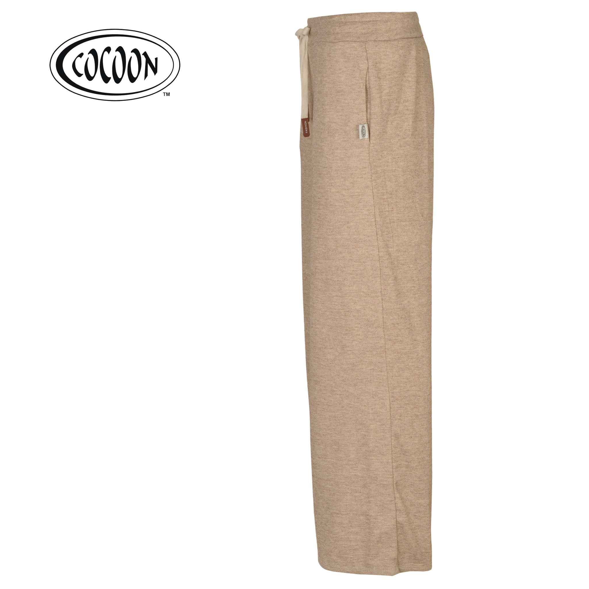 Cocoon melange knit wide leg pants