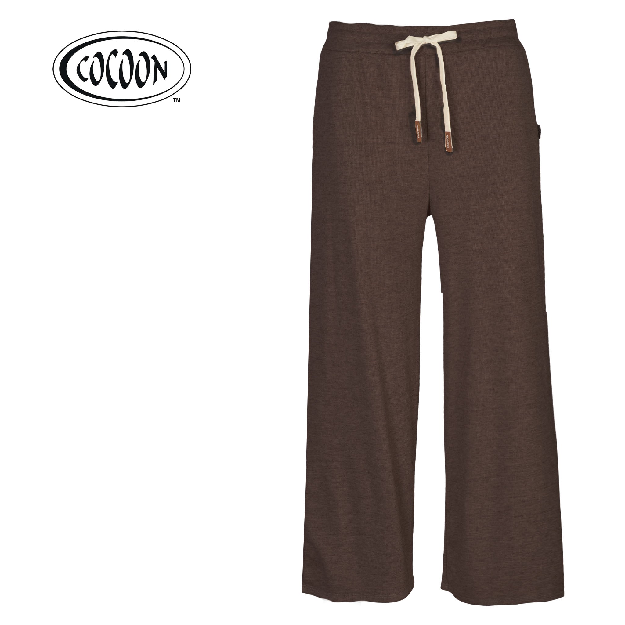 Cocoon melange knit wide leg pants