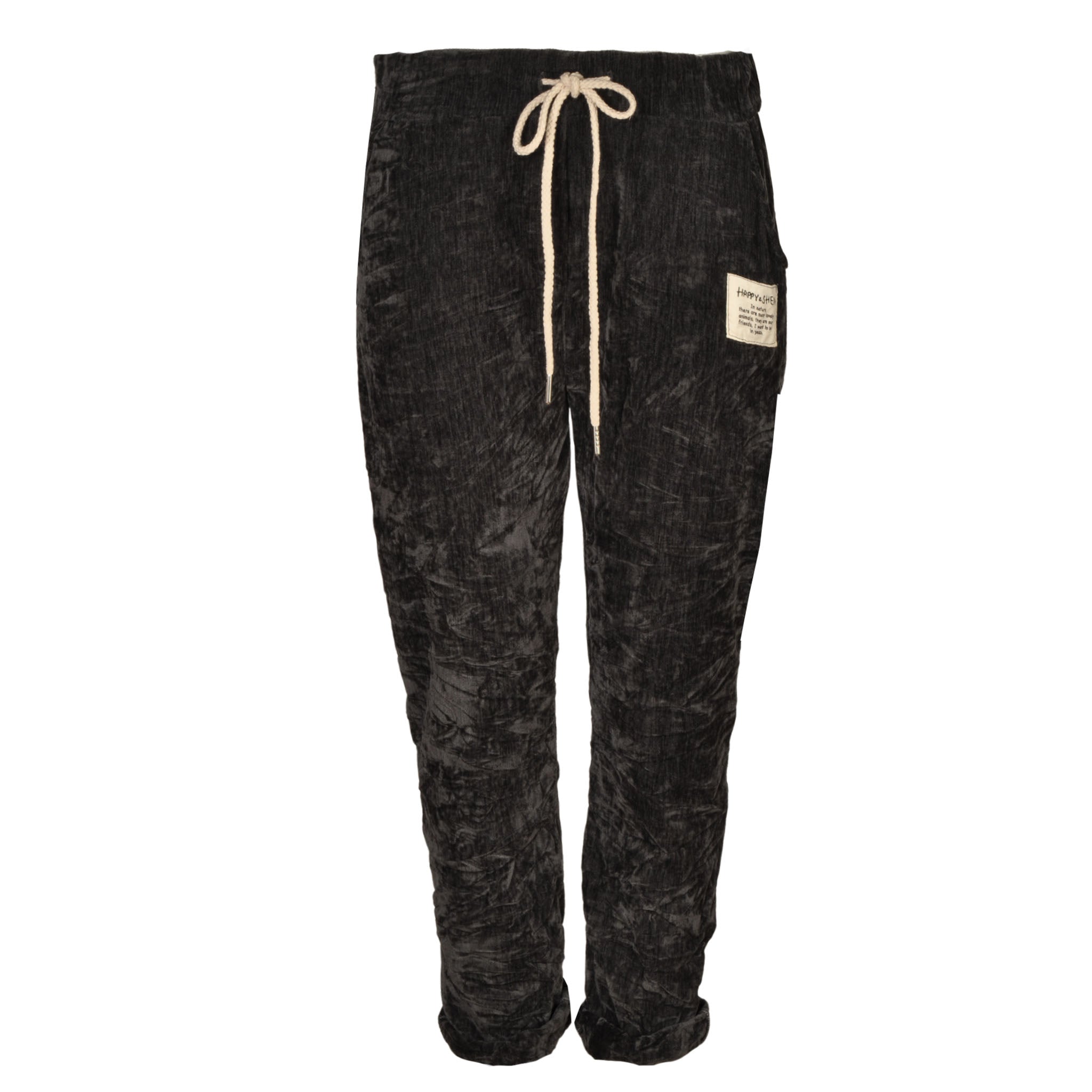 Drawstring velvet pants