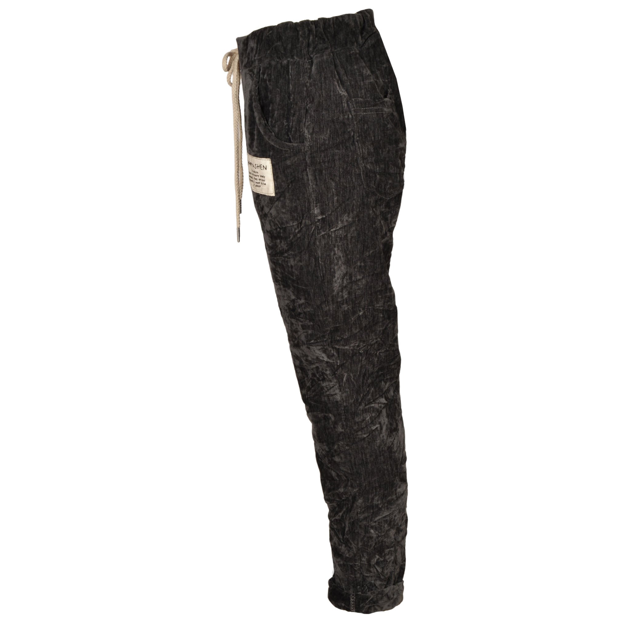 Drawstring velvet pants