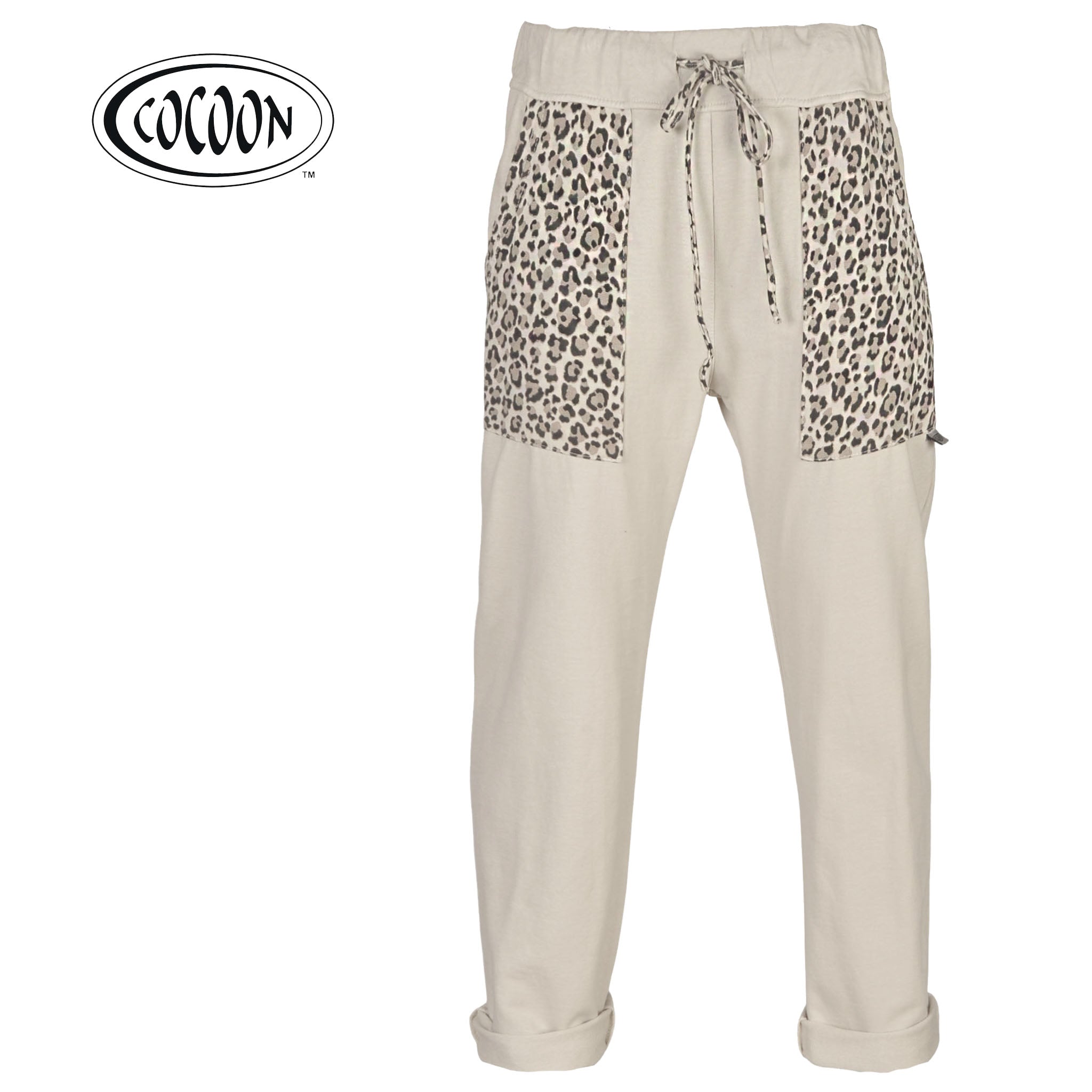 Cocoon leopard print pocket detail track pants