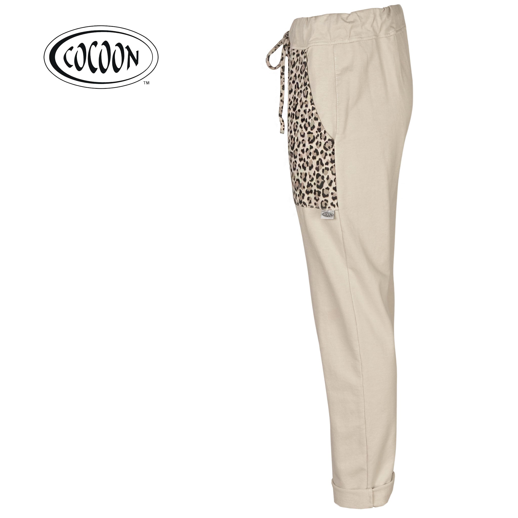 Cocoon leopard print pocket detail track pants