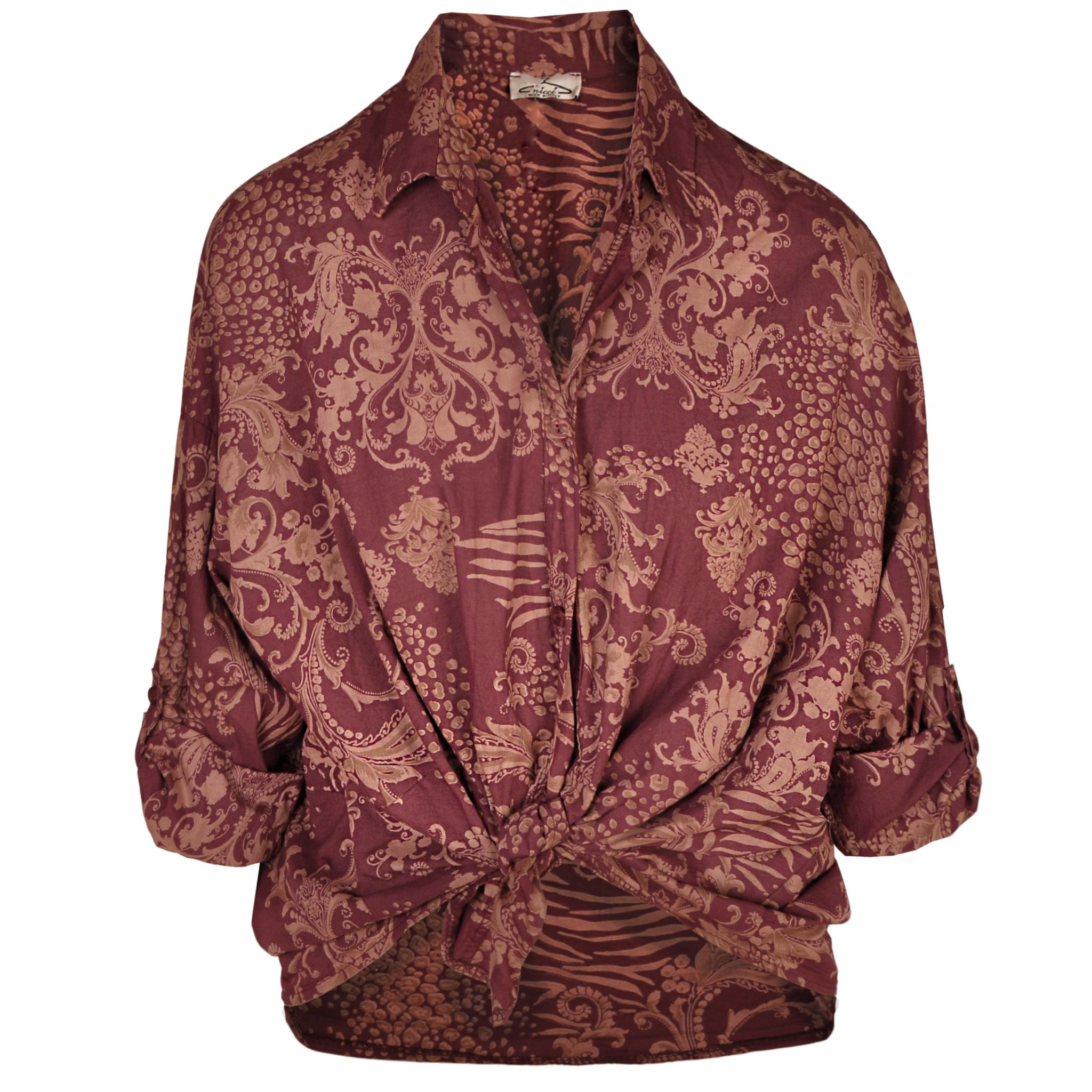 Damask animal print shirt