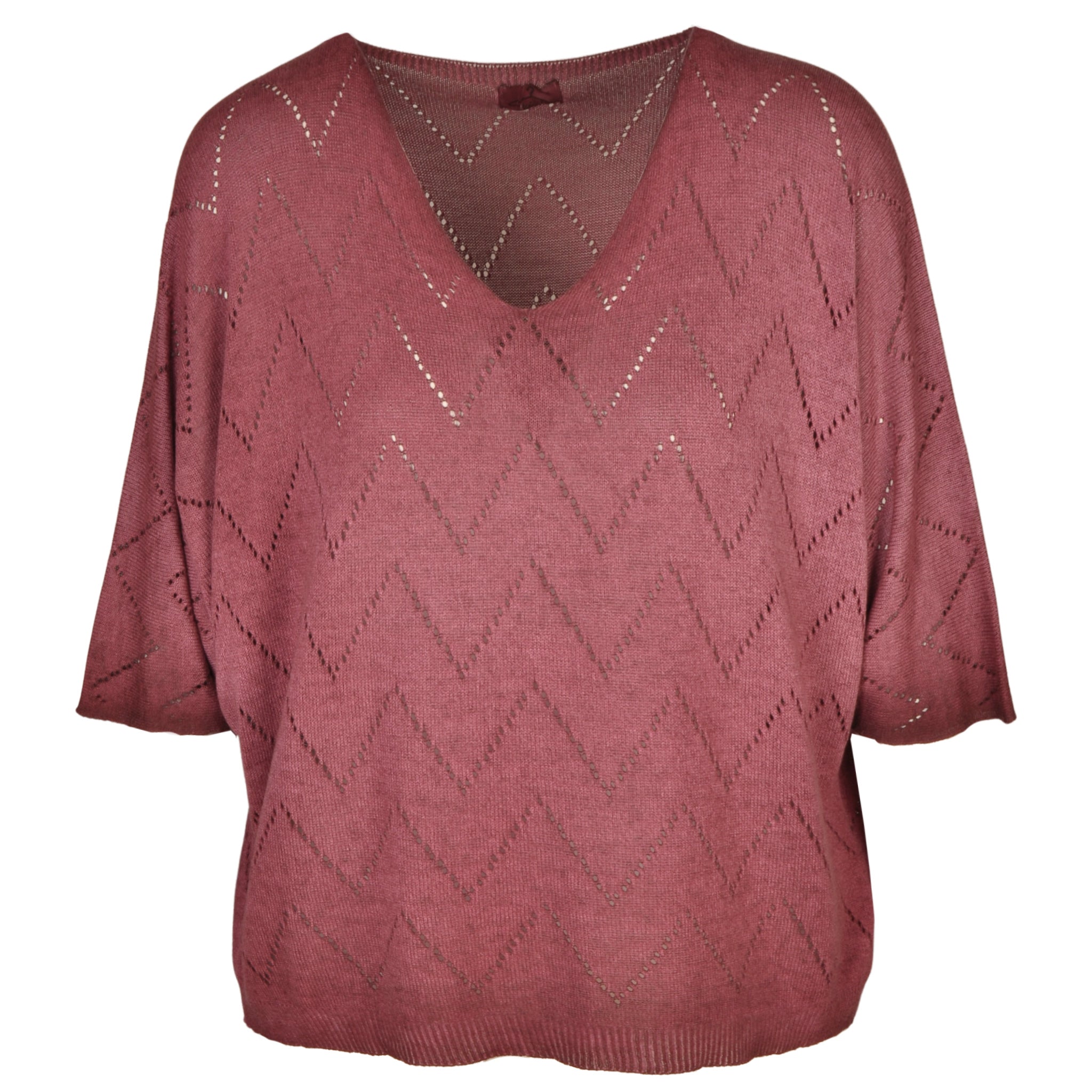 Overdyed zig zag knit top