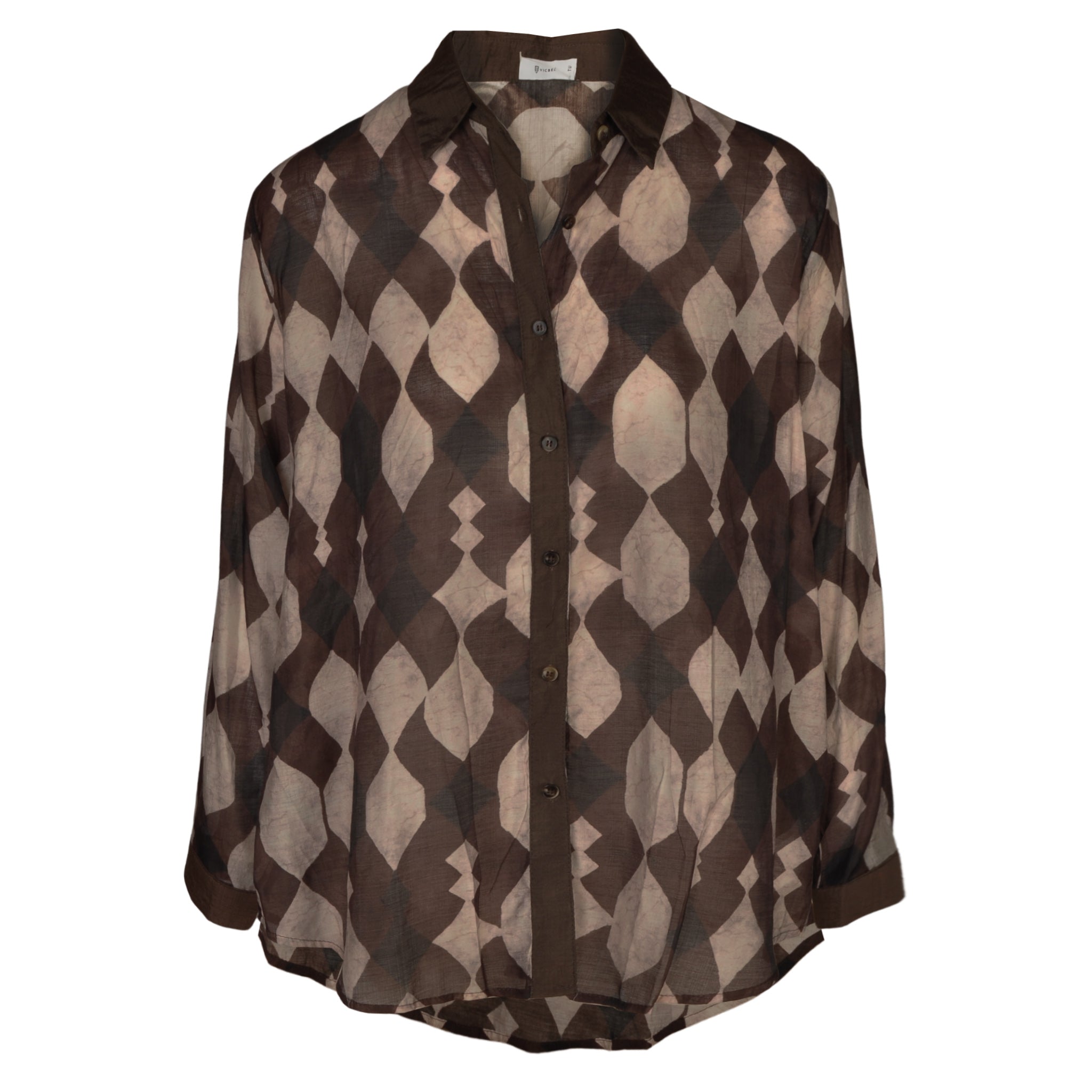 Diamond print oversized shirt